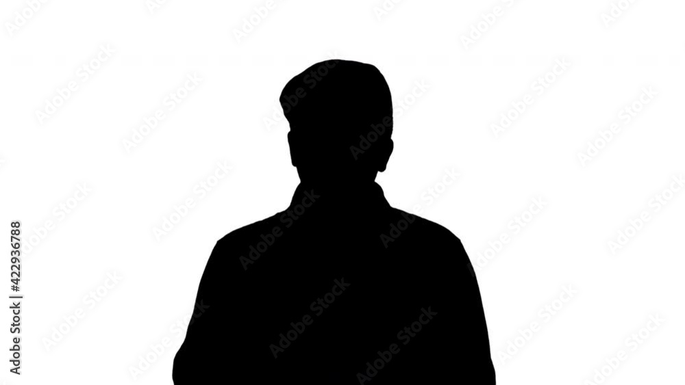 Silhouette Young boy telling a story to camera. Silhouette Young boy telling a story to camera.