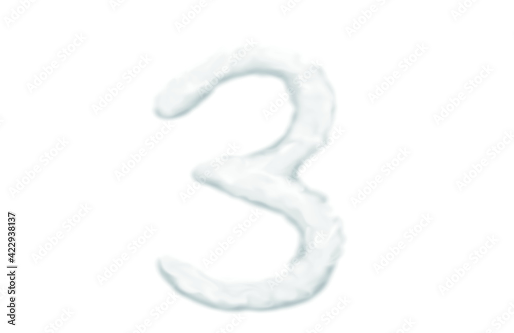 Cloud shape of the number 3 Cloud shape of the number 3