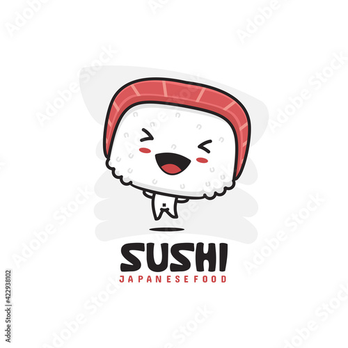 cartoon vector of cute sushi character