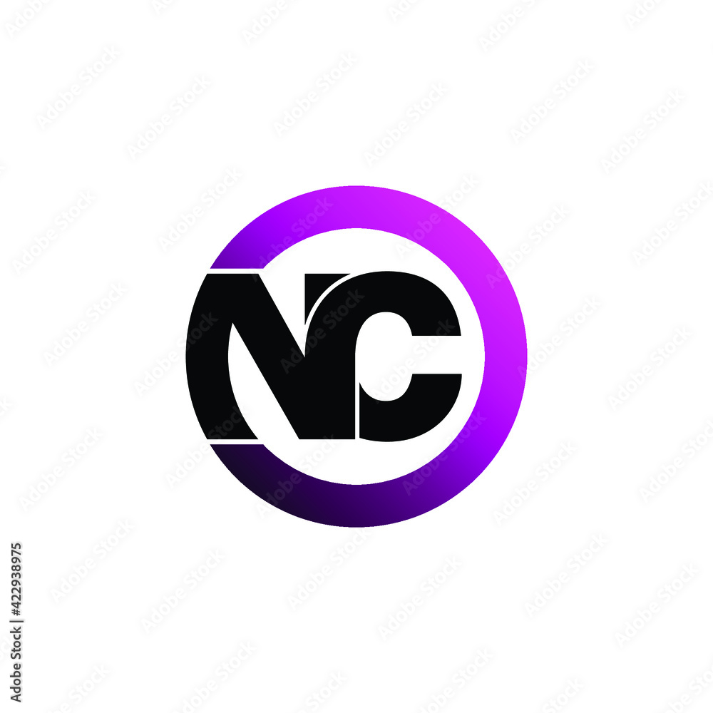 Obraz premium Letter NC simple logo design vector