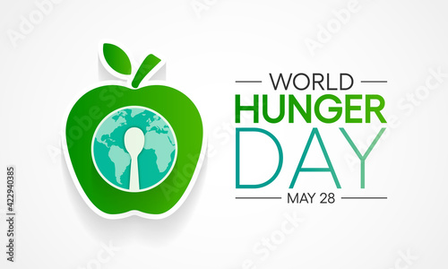 World Hunger day is observed each year on May 28 across the globe. it is the annual day to advocate for sustainable solutions to hunger and poverty. Vector illustration.