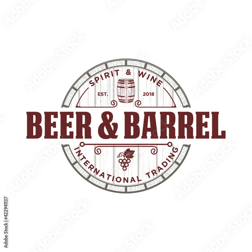 BEER AND BARREL LOGO BADGE