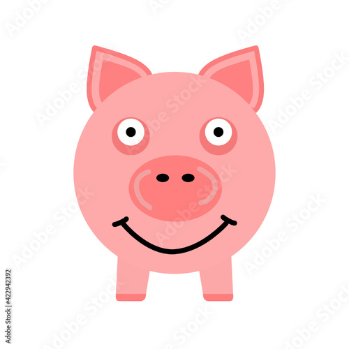 Ein rosa Schweinchen von vorne