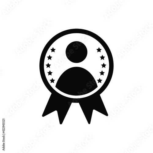 Employee of the month vector icon. talent award illustration sign. outstanding achievement symbol. winner logo. 
first place winner symbol. reward for good work. successful person. accomplishment cele