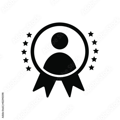 Employee of the month vector icon. talent award illustration sign. outstanding achievement symbol. winner logo. 
first place winner symbol. reward for good work. successful person. accomplishment cele