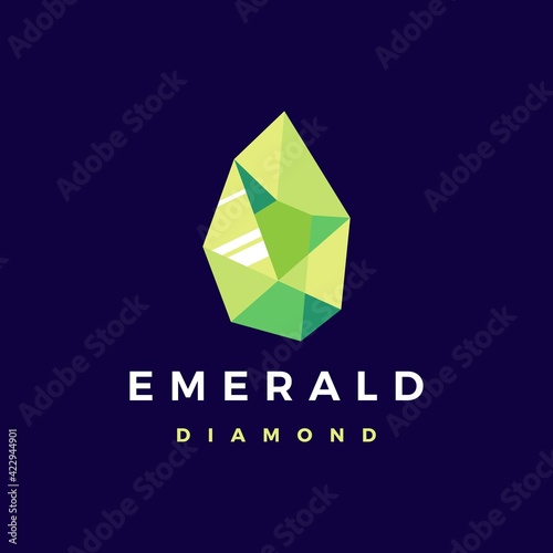 emerald diamond gem stone logo vector icon illustration