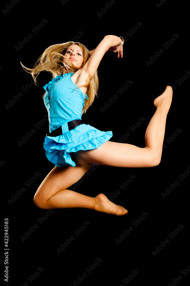 Attractive girl in jump