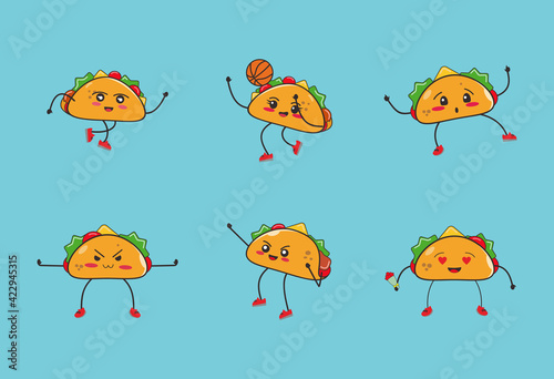 a set of tacos mascot vector illustration