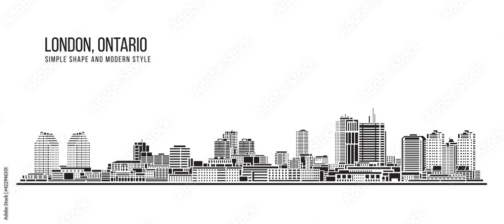 Cityscape Building Abstract Simple shape and modern style art Vector design - London, Ontario
