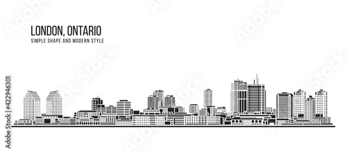 Cityscape Building Abstract Simple shape and modern style art Vector design - London  Ontario