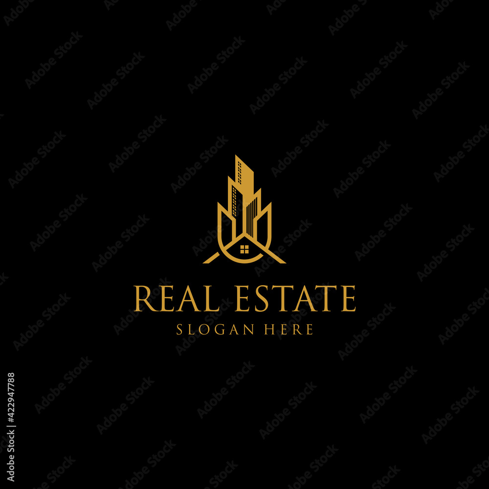 Creatif Luxury U Letter Real Estate Icon Logo Design Template Vector