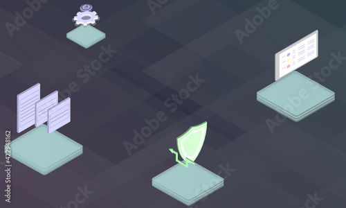 Management concept on abstract design