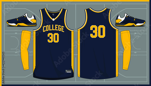 Basketball jersey template vector mockup
