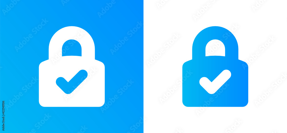 Security vector logo with check mark icon illustration. Security vector logo with check mark icon illustration.