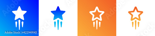 Star flying up vector icon illustration. Business startup concept.