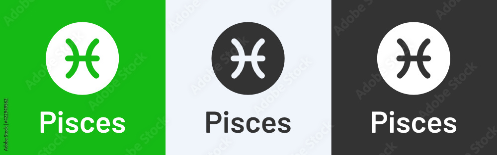 Pisces zodiac sign. Horoscope constellation vector symbol. Pisces zodiac sign. Horoscope constellation vector symbol.