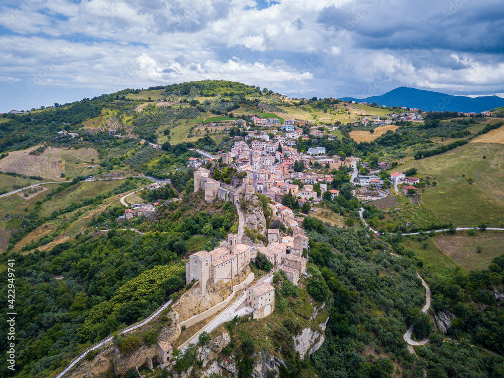 View of Roccascalegna, Chieti, Abruzzo, Italy