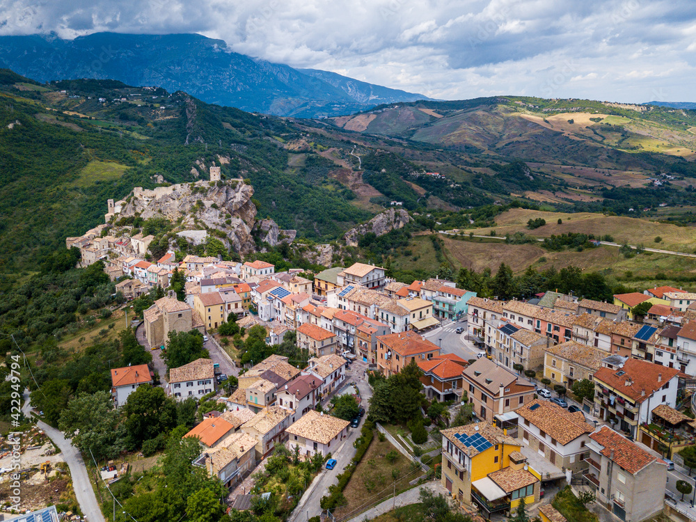 View of Roccascalegna, Chieti, Abruzzo, Italy