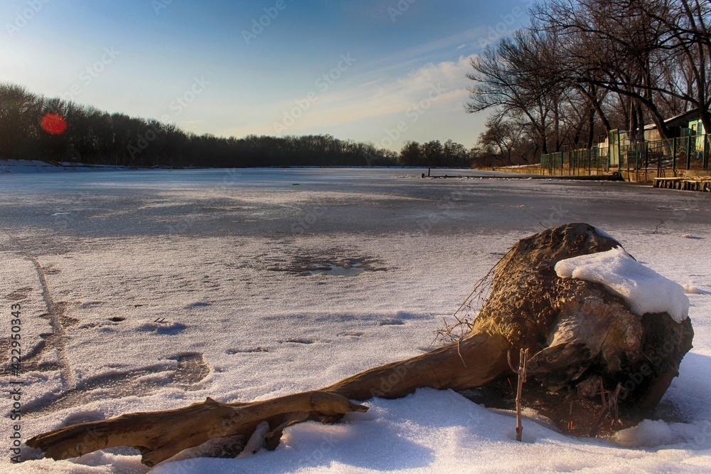 Fototapeta premium river in winter