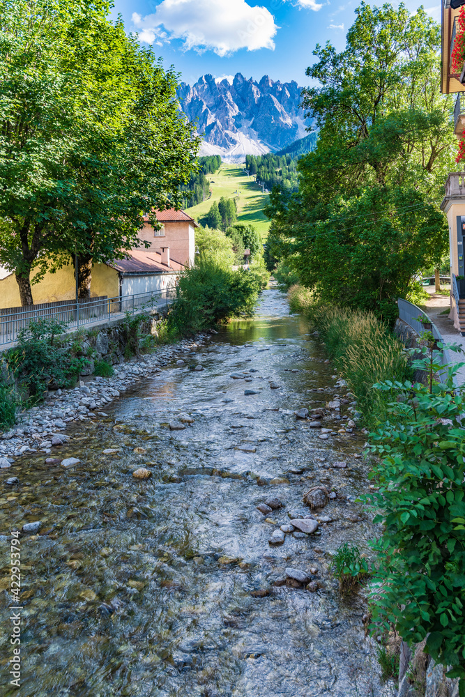 Fototapeta premium Glimpses of the ancient Dolomite town of San Candido.