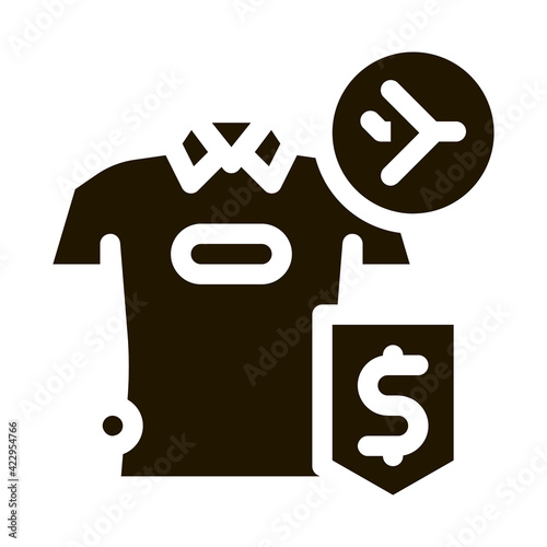 purchase cash t-shirt duty free icon Vector Glyph Illustration