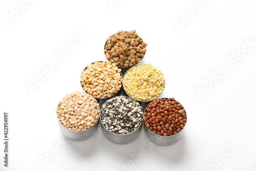 Dry Beans in bowl on white background