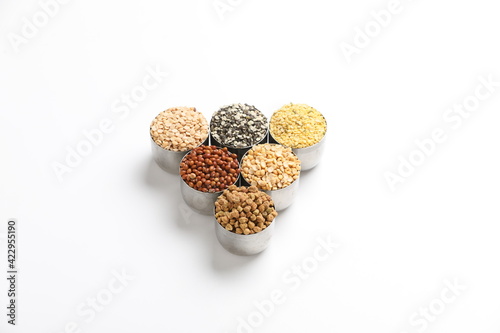 Dry Beans in bowl on white background