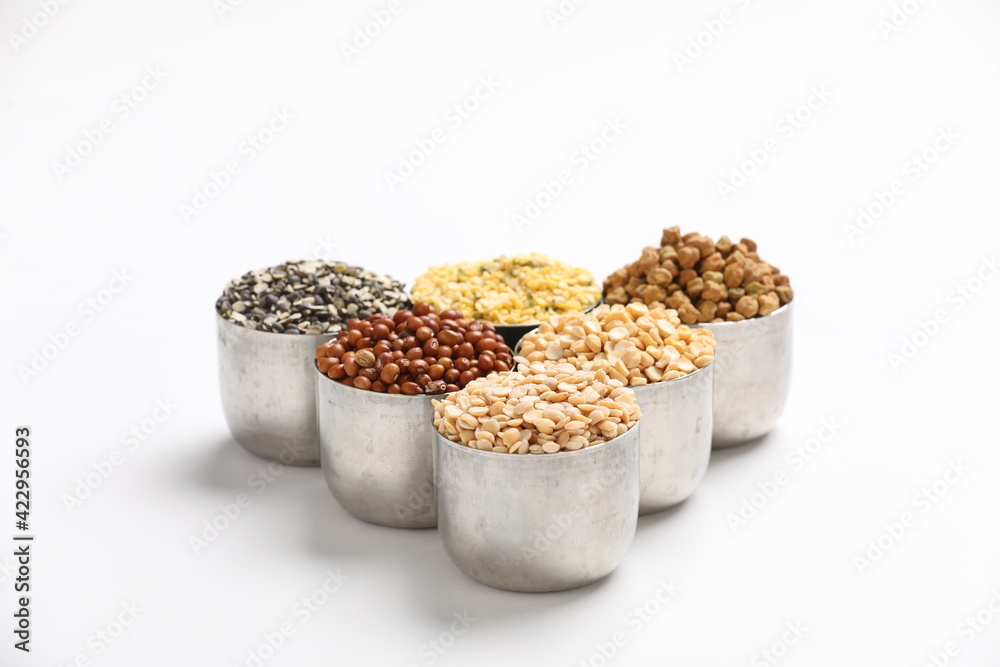 Dry Beans in bowl on white background Dry Beans in bowl on white background