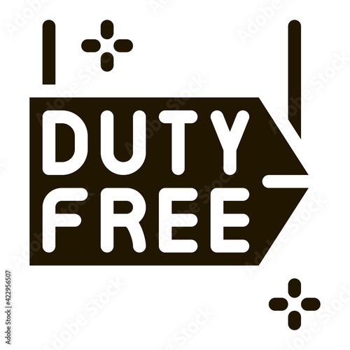 duty free pointer icon Vector Glyph Illustration