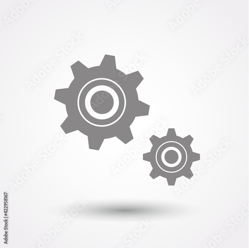 Gear icon vector. Flat design.