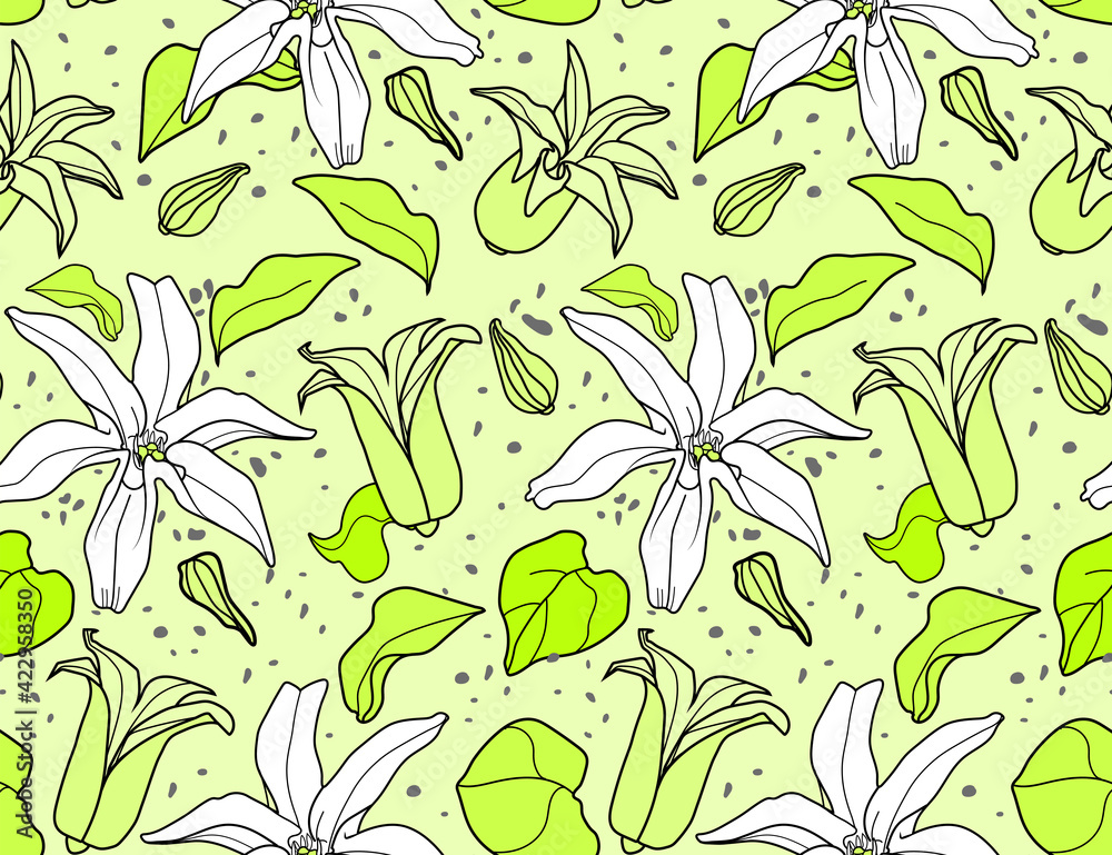 Green flower pattern