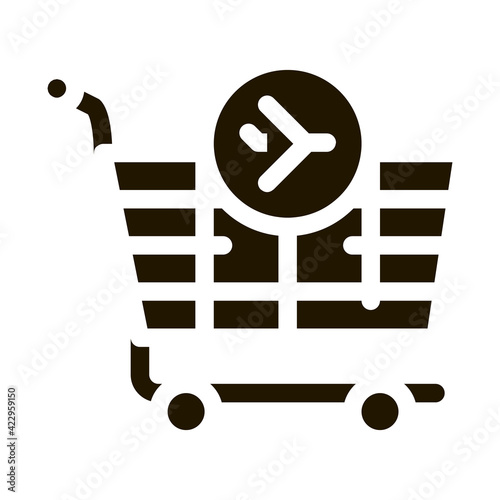 trolley for duty free products icon Vector Glyph Illustration