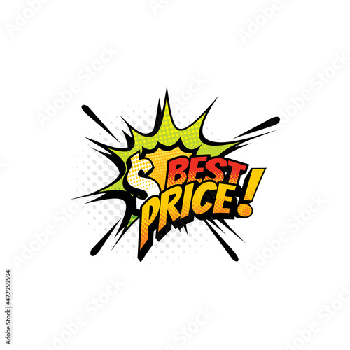 Pop art special offer best price retro comic bubble isolated burst boom bang halftone icon. Vector cloud blust and bubble explosion, limited advert promo price, dollar sign. Advertising sale tag