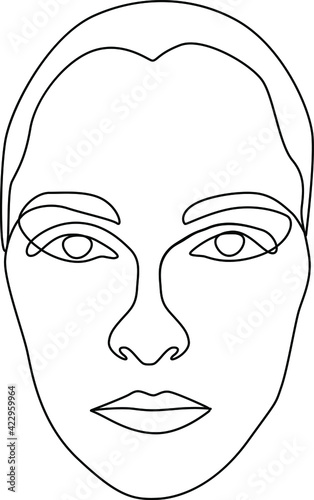 simple drawing of a female portrait. vector drawing portrait of a woman.