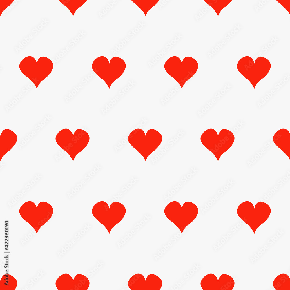 Red Hearts Pattern. Vector Red Wallpaper Pattern.