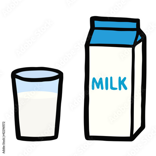 シンプルでかわいい牛乳のイラスト 手書き