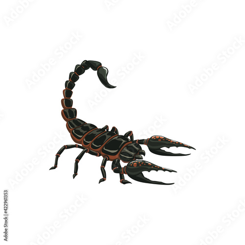 Scorpion icon, insect pest control extermination and disinsection, vector. Scorpion domestic dangerous animals disinfection and disinfestation pest control symbol