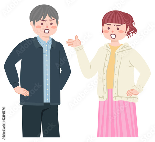 喧嘩をするカップル