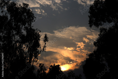 sunset in the sky