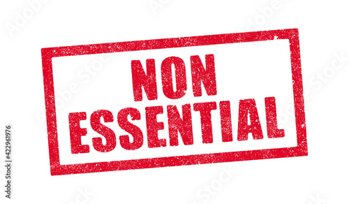 Vector illustration of the word Non Essential in red ink stamp
