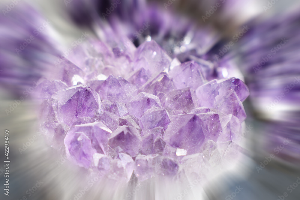 Beautiful Amethyst Gemstone Close Up With Zoom Burst Effect For Crystal Healing And Alternative Therapy Beautiful Amethyst Gemstone Close Up With Zoom Burst Effect For Crystal Healing And Alternative Therapy