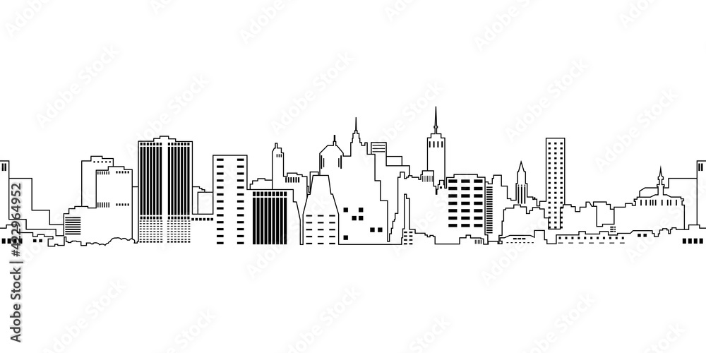 City landscape, icon, vector illustration isolated on white background