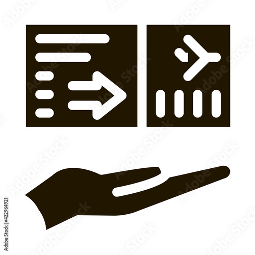 flight ticket icon Vector Glyph Illustration
