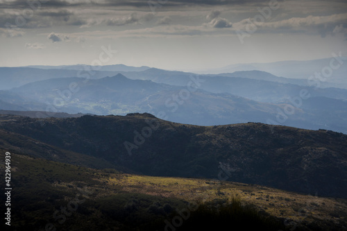 Mountain landscape of highlands and meadows