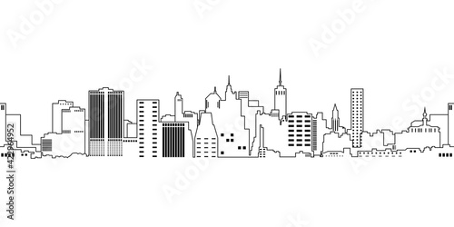 City landscape, icon, vector illustration isolated on white background