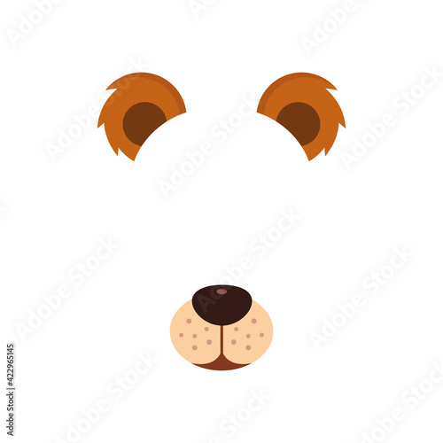 Be a bear at the party. Mask. Vector illustration isolated on white background