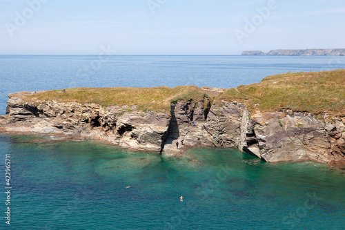 Port Gaverne cove, Cornwall, UK in summer photo