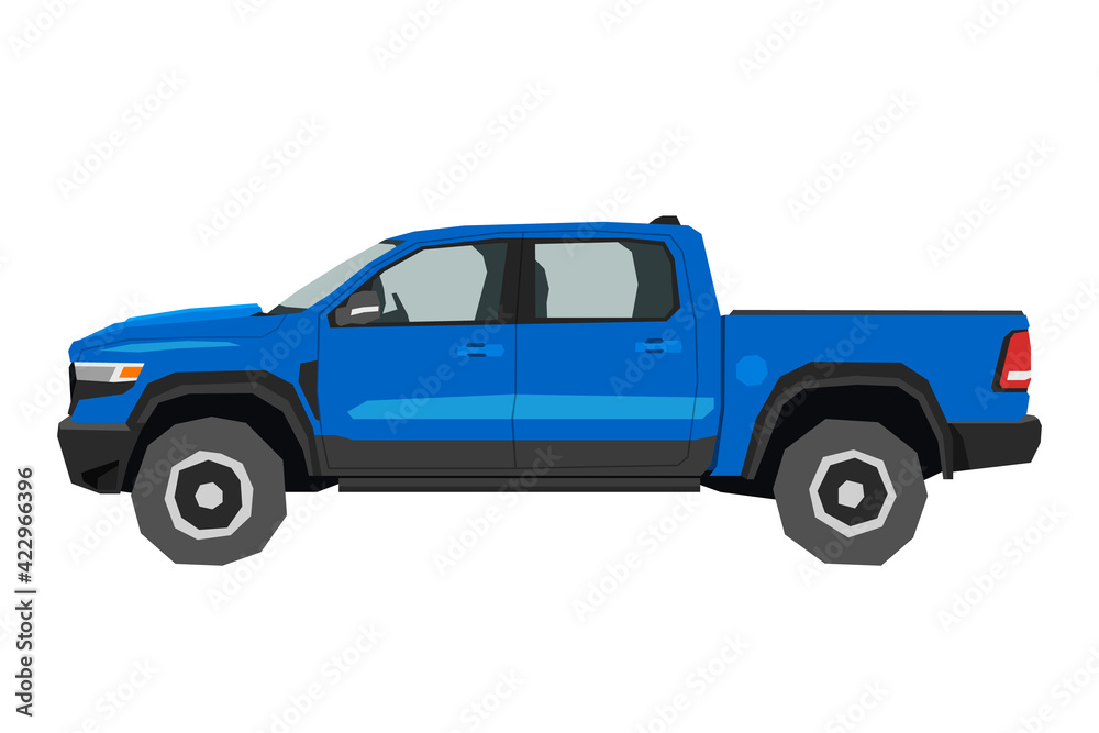 Pickup Drawing Off road Car In Cartoon Style Isolated Vehicle Art For 