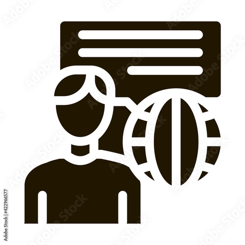 travel company representative icon Vector Glyph Illustration