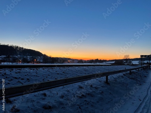 railway at sunset